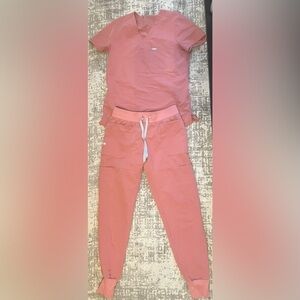 Figs Coral Jogger Set